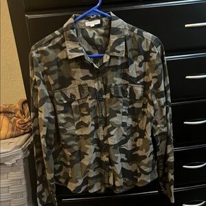 Maurices Camo Button Down Utility Shirt